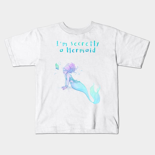 I'm secretly a mermaid Kids T-Shirt by YentheJoline